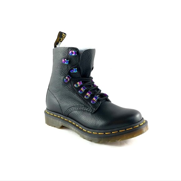 1460 iridescent hardware boots black